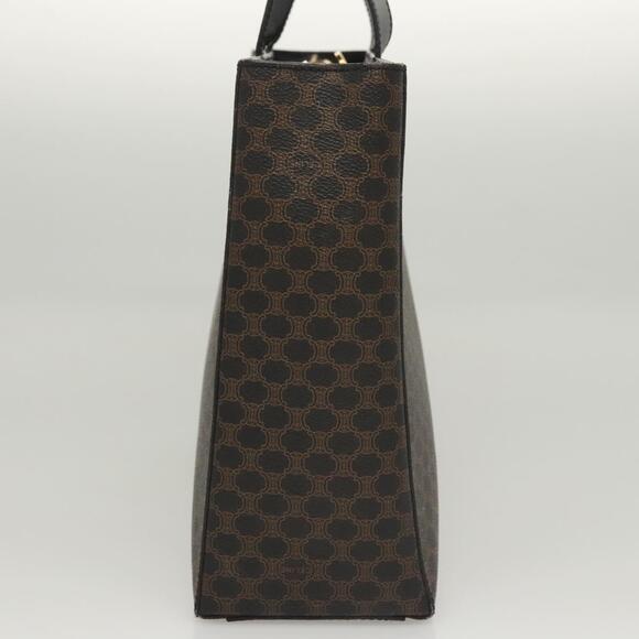 CELINE Macadam Canvas Hand Bag Pvc Leather Black Gold - Picture 4 of 13